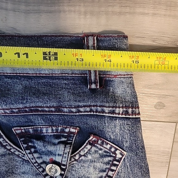 Hummer Body Colour Jeans Womens 30 Blue Wide Leg Baggy Washed - Picture 8 of 11